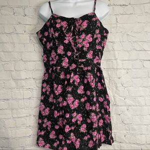 Black & Pink Floral Corset Dress 2XL